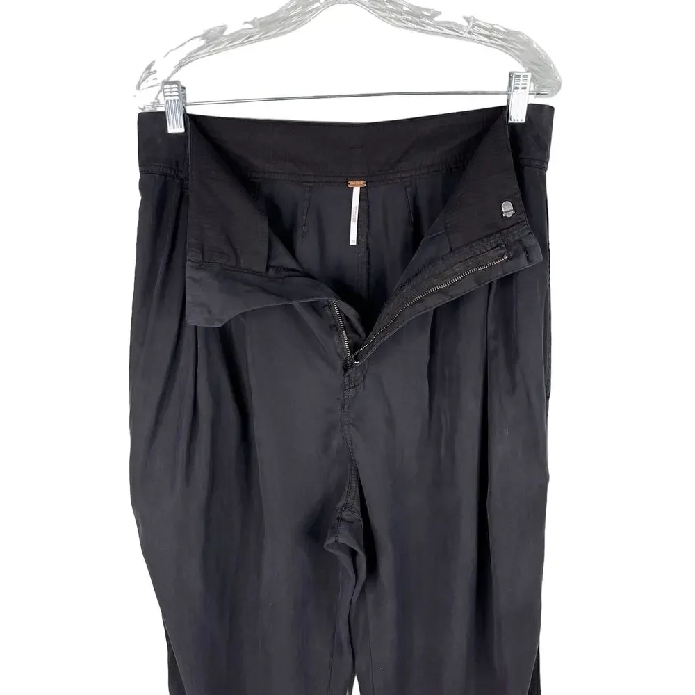 Free People Run Wild High Waist Balloon Pants Black 12 New